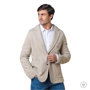 Hope & Henry Men's Fleece Tan Blazer with Elbow Patches